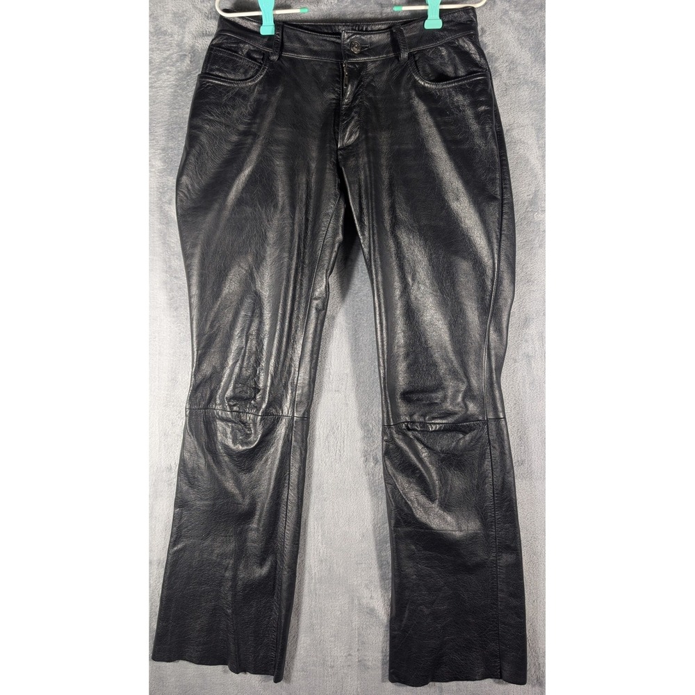 Wilsons‎ Leather Maxima Black Genuine Leather Straight Leg Pants Mid-Rise Size 6